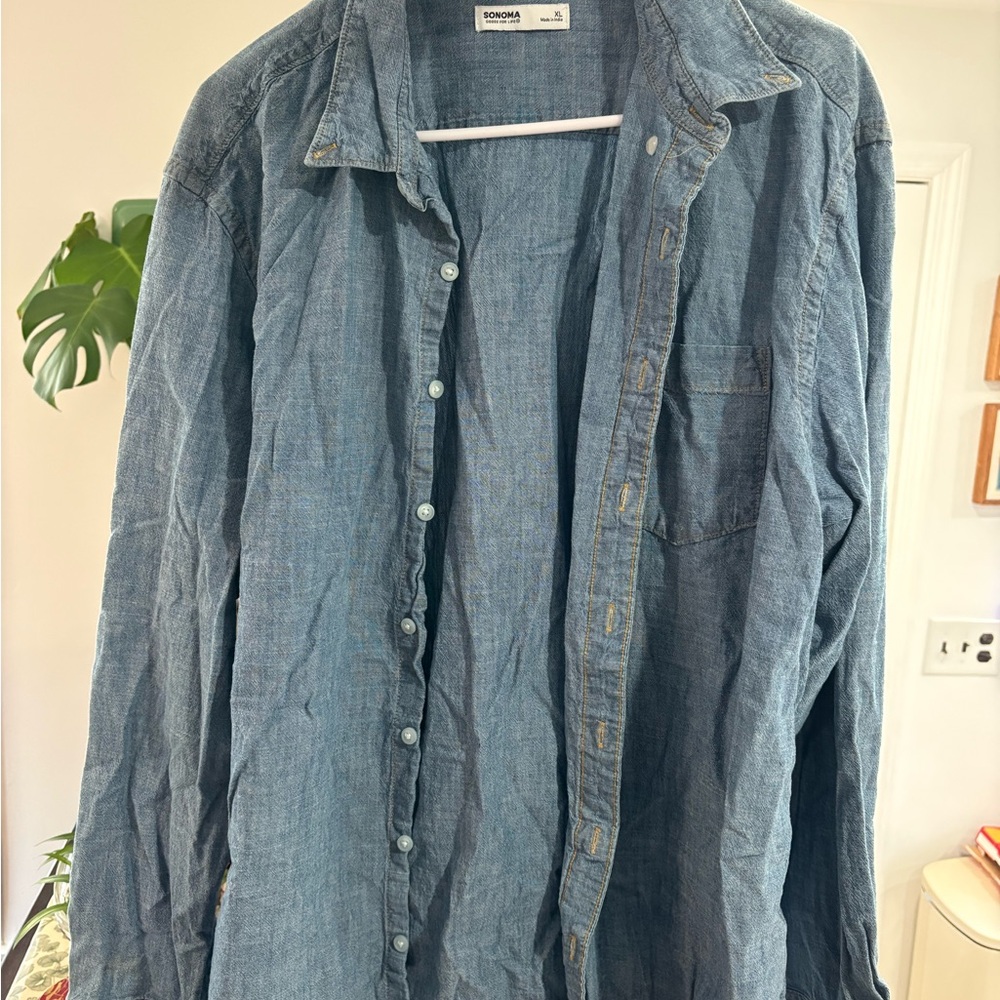 Sonoma Blue Casual Button Down Shirt